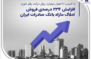 افزایش ۲۳۴ درصدی فروش املاک مازاد بانک صادرات ایران