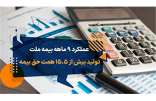 عملکرد ۹ ماهه بیمه ملت؛ تولید بیش از ۱۵٫۵ همت حق بیمه