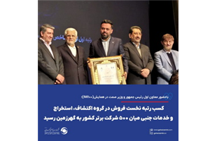 رتبه نخست فروش در گروه اکتشاف، استخراج و خدمات جنبی بین ۵۰۰ شرکت برتر ایران به «گهرزمین» رسید